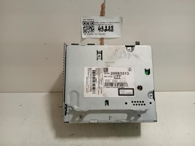 Unità Autoradio 20983513 Opel Astra J 2012