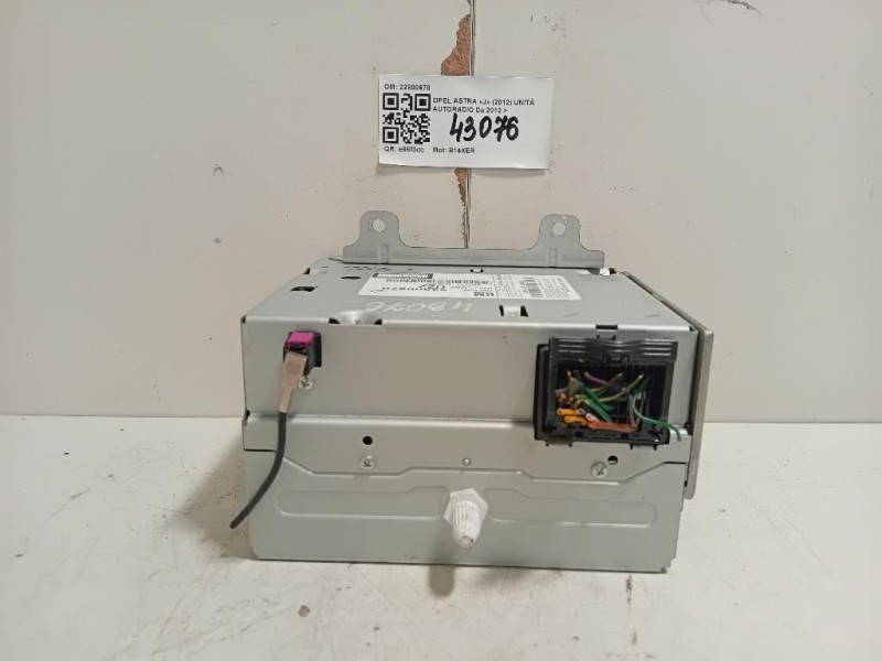 Unità Autoradio 22800670 Opel Astra J 2012