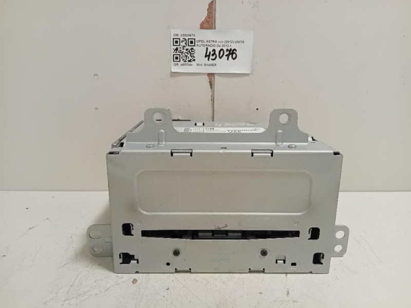 Unità Autoradio 22800670 Opel Astra J 2012