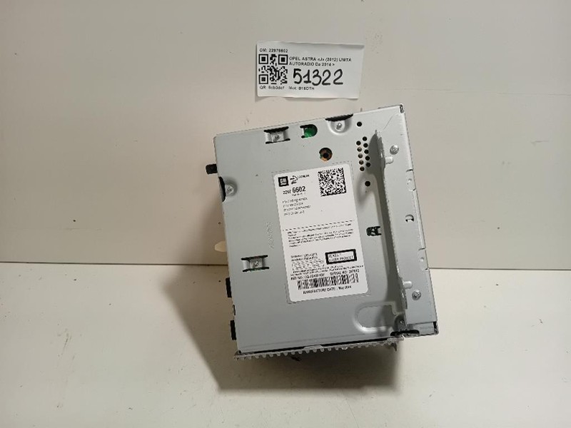 Unità Autoradio 22976602 Opel Astra J 2012