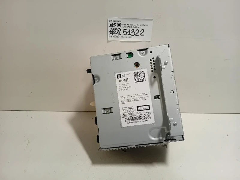 Unità Autoradio 22976602 Opel Astra J 2012