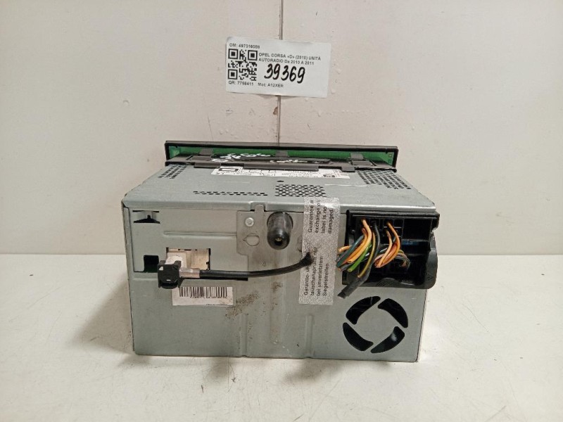Unità Autoradio 497316088 Opel Corsa D 2010