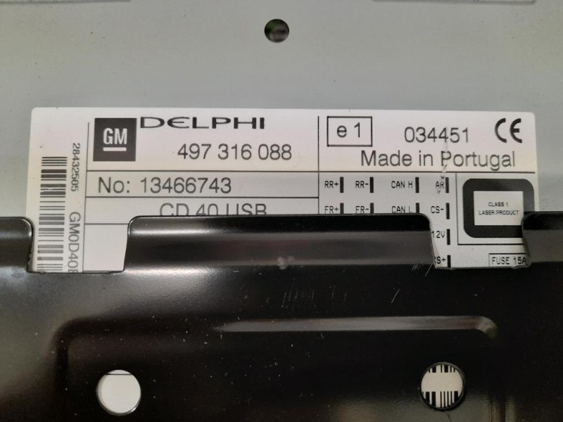 Unità Autoradio 13466743 Opel Corsa D 2011