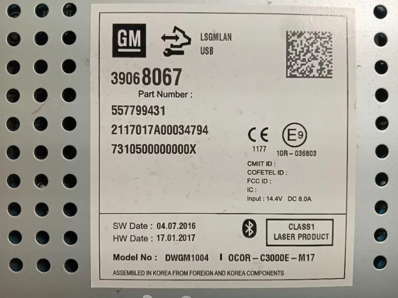 Unità Autoradio 39068067 Opel Corsa E 2014