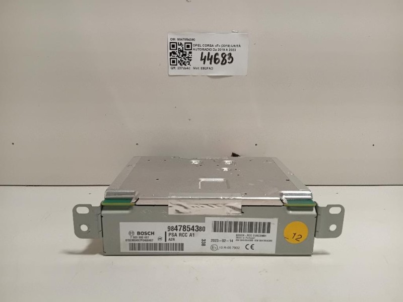 Unità Autoradio 9847854380 Opel Corsa F 2019