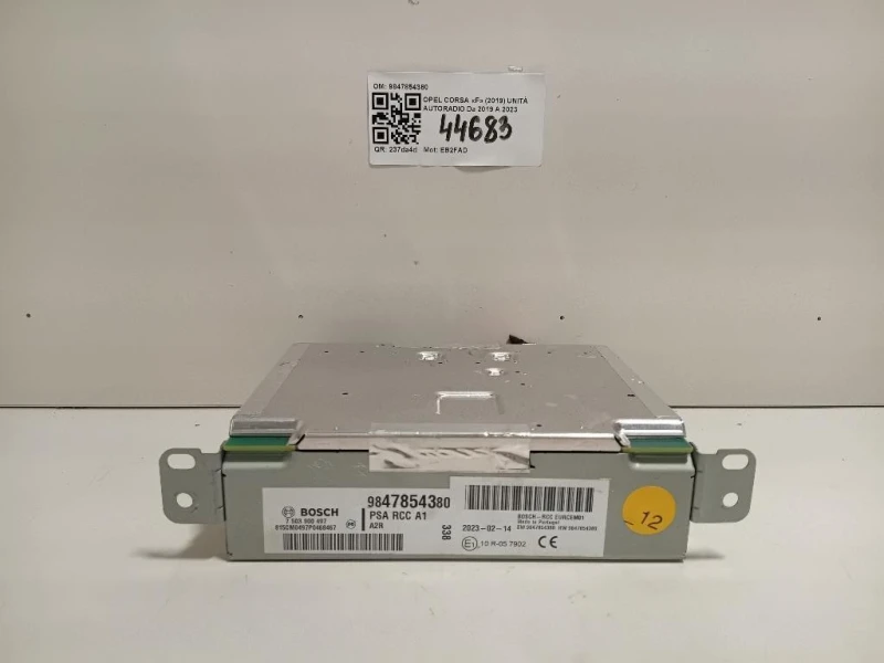 Unità Autoradio 9847854380 Opel Corsa F 2019