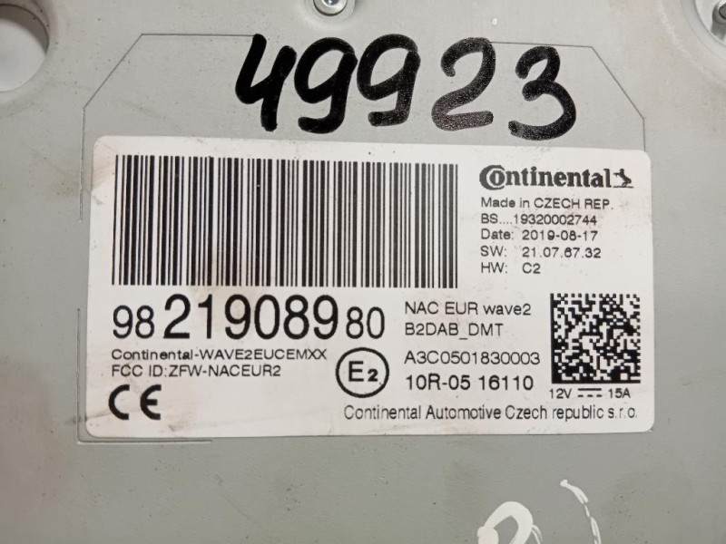 Unità Autoradio 9821908980 Opel Crossland X 2017