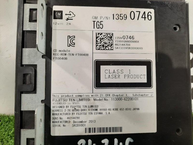 Unità Autoradio 13590746 LETTORE CD Opel Insignia A 2009