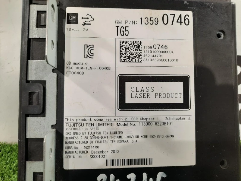 Unità Autoradio 13590746 LETTORE CD Opel Insignia A 2009