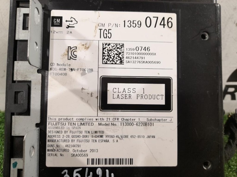 Unità Autoradio 13590746 LETTORE CD Opel Insignia A 2009