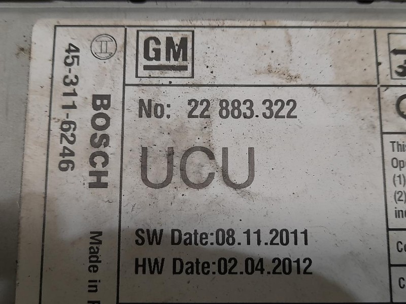 Unità Autoradio 453116246 Opel Insignia A 2009