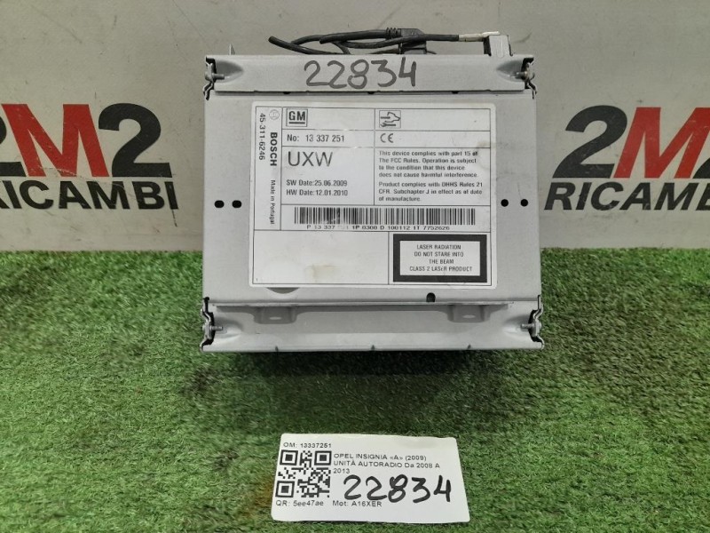 Unità Autoradio 13337251 Opel Insignia A 2009