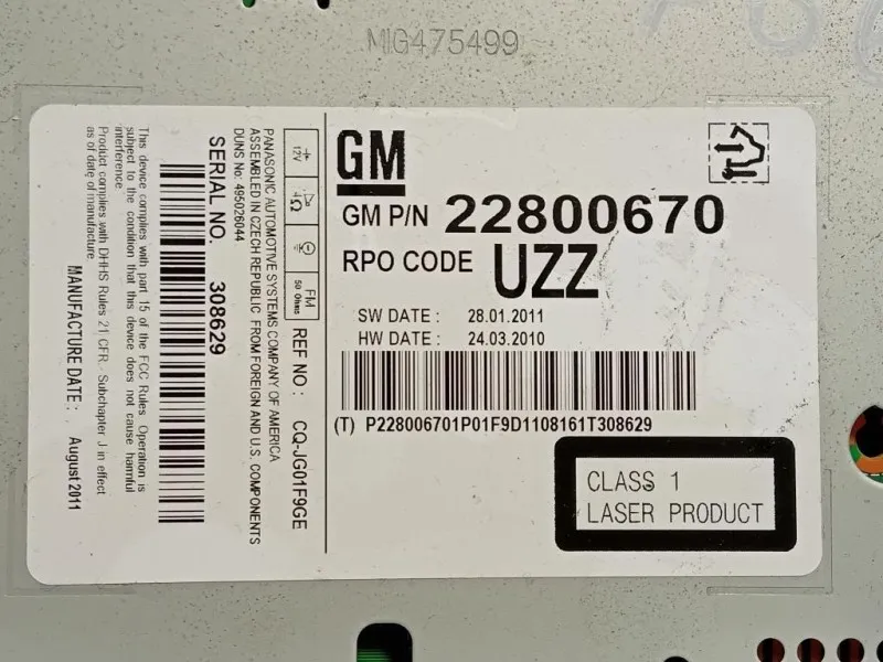 Unità Autoradio 22800670 Opel Meriva B 2014