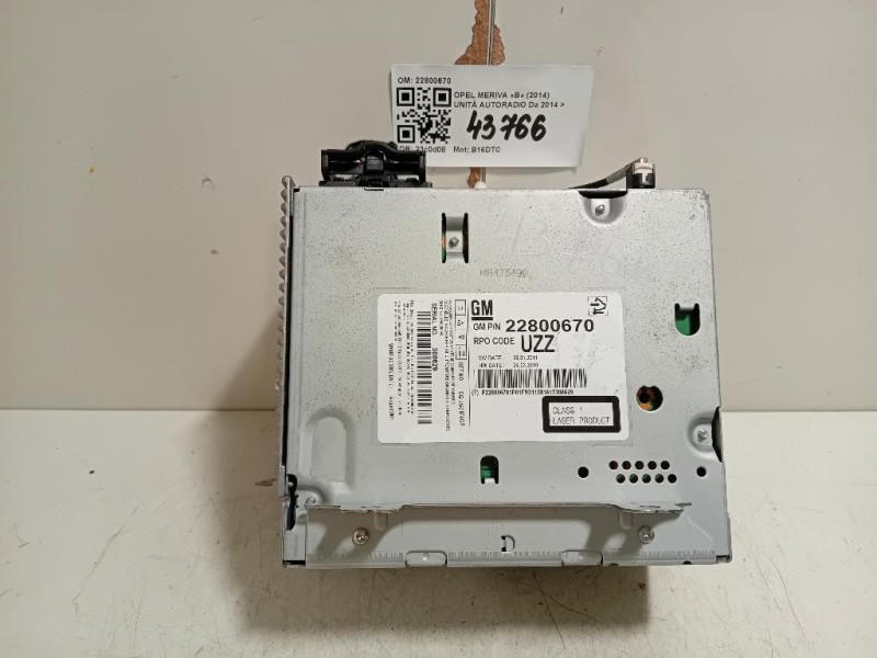 Unità Autoradio 22800670 Opel Meriva B 2014