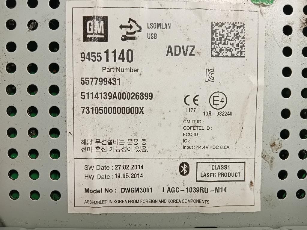 Unità Autoradio 557799431 Opel Mokka 2013