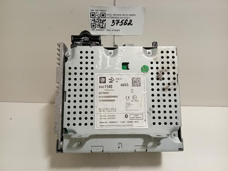 Unità Autoradio 557799431 Opel Mokka 2013