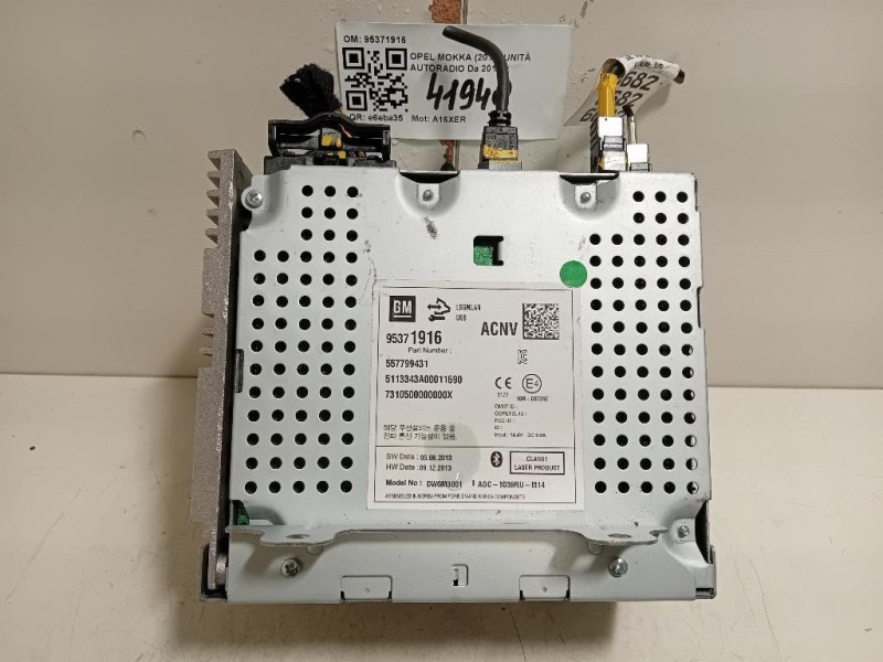 Unità Autoradio 95371916 Opel Mokka 2013