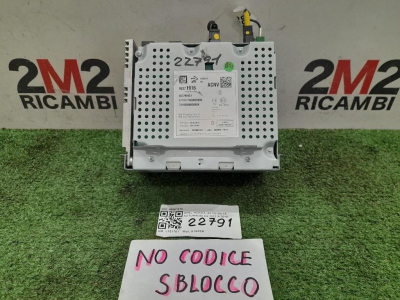 Unità Autoradio 95371916 Opel Mokka 2013