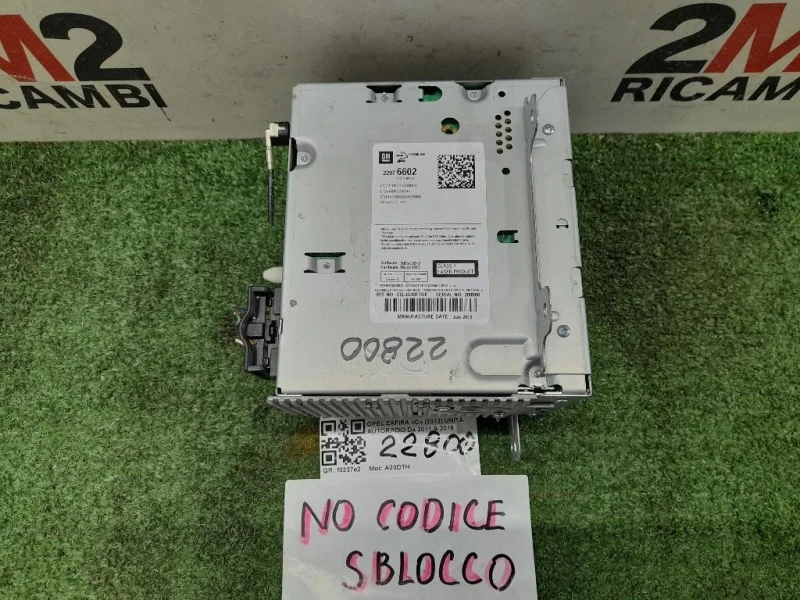 Unità Autoradio 22976602 Opel Zafira C 2012