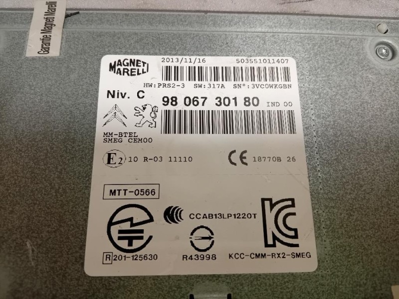 Unità Autoradio 9806730180 Peugeot 208 I 2012