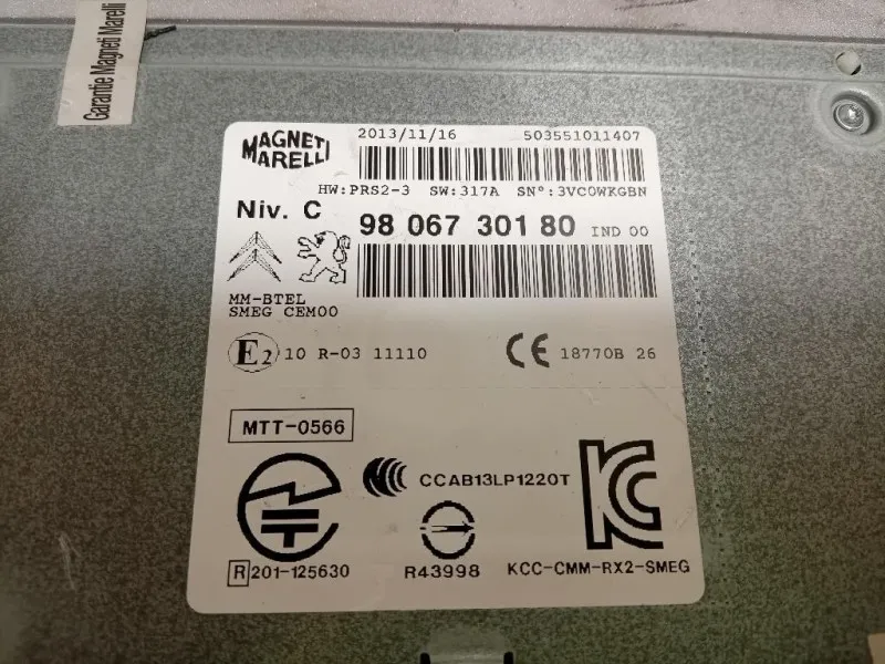 Unità Autoradio 9806730180 Peugeot 208 I 2012