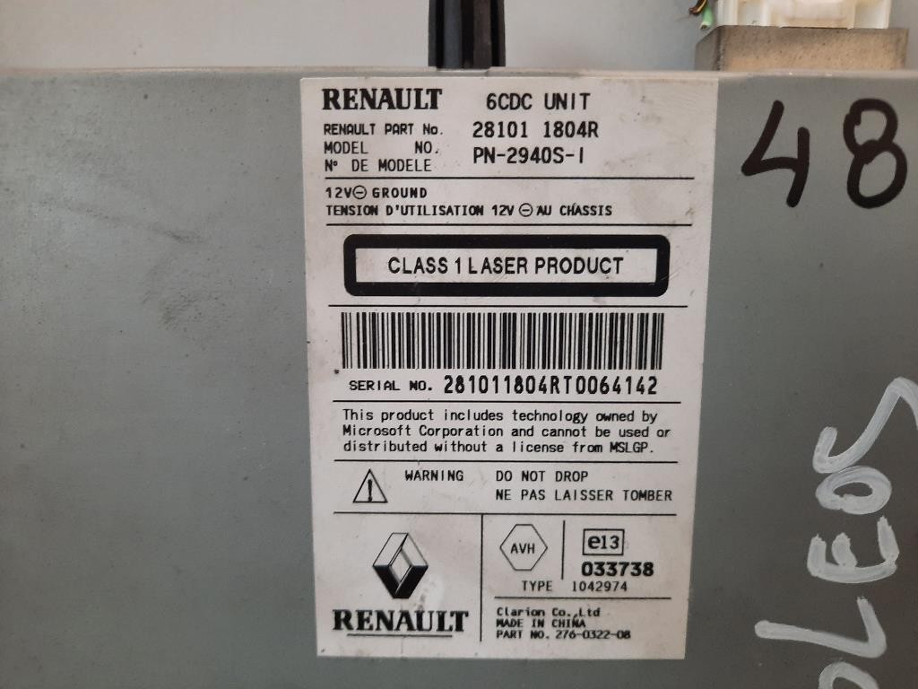 Unità Autoradio 281011804R Renault Koleos I 2008