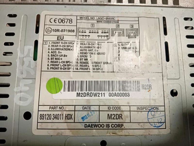 Unità Autoradio 8912034011 Ssangyong Korando III 2011