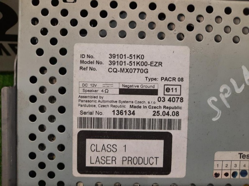 Unità Autoradio 3910151K00EZR Suzuki Splash 2008