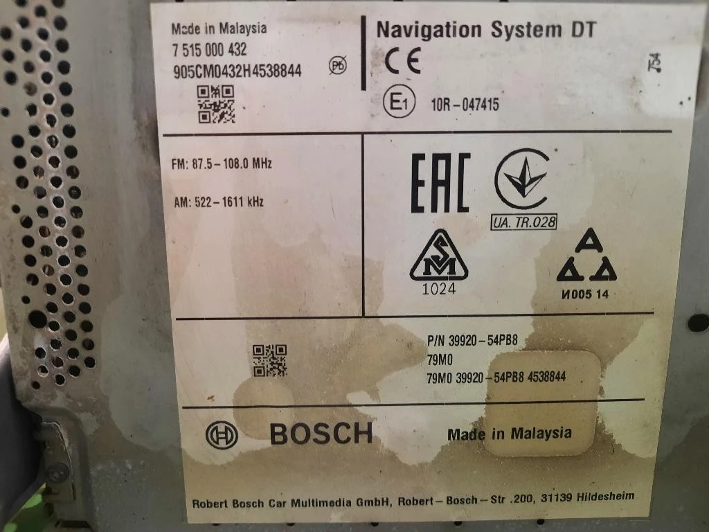 Unità Autoradio 3992054PB8 Suzuki Vitara II 2015