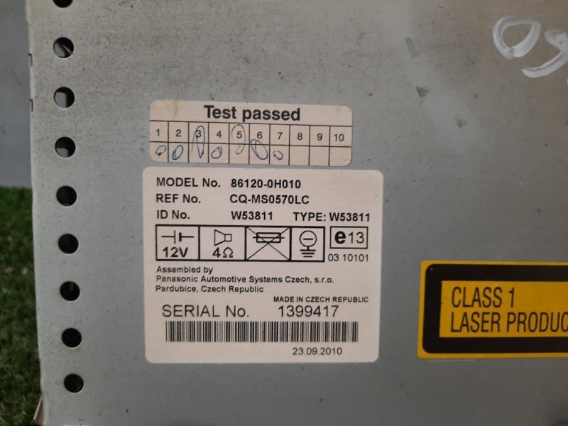 Unità Autoradio 861200H010 Toyota AYGO I 2005