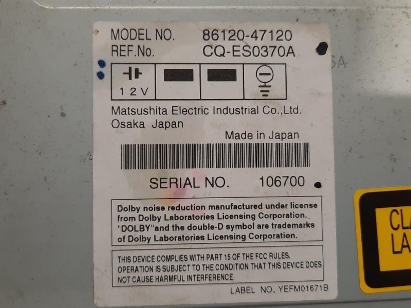 Unità Autoradio 86120-47120 Toyota Prius II 2012