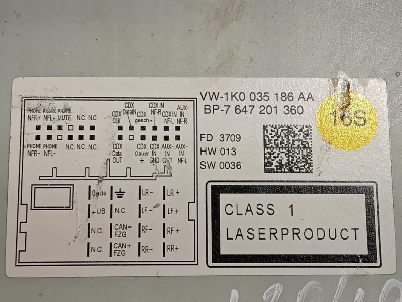 Unità Autoradio 1K0 035 186 AA Volkswagen Caddy III 2004