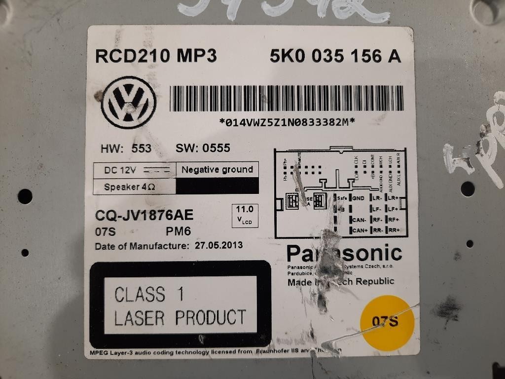 Unità Autoradio 5K0 035 156 A Volkswagen Caddy IV 2011