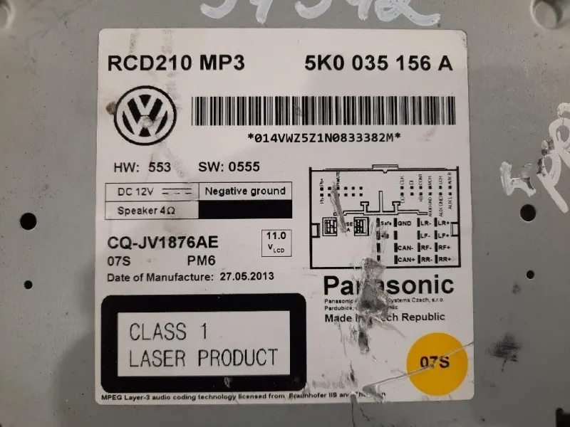 Unità Autoradio 5K0 035 156 A Volkswagen Caddy IV 2011
