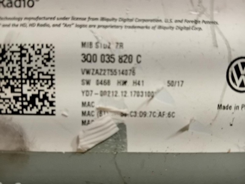 Unità Autoradio 5M0 035 186 J Volkswagen GOLF VI 2009