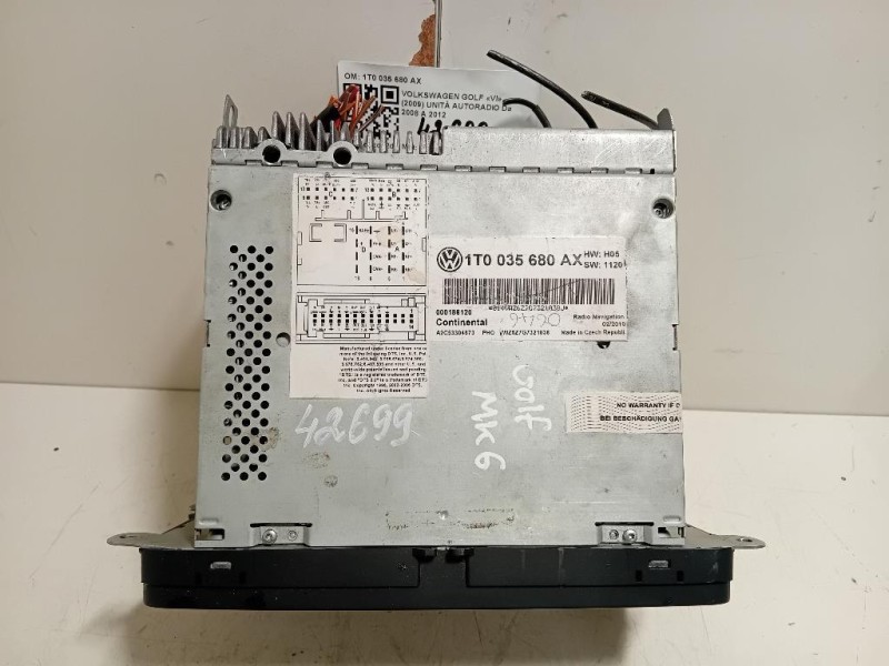 Unità Autoradio 1T0035680AX Volkswagen GOLF VI 2009