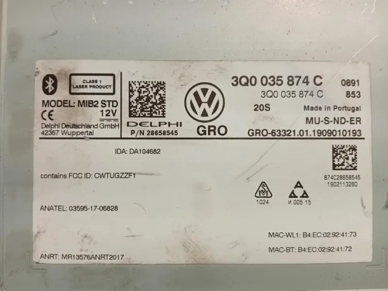Unità Autoradio 3Q0 035 874 C 3Q0035874C Volkswagen GOLF VII 2013