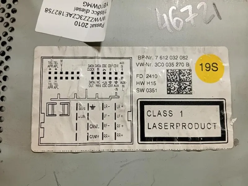 Unità Autoradio 3C0 035 270 B Volkswagen Passat V 2005