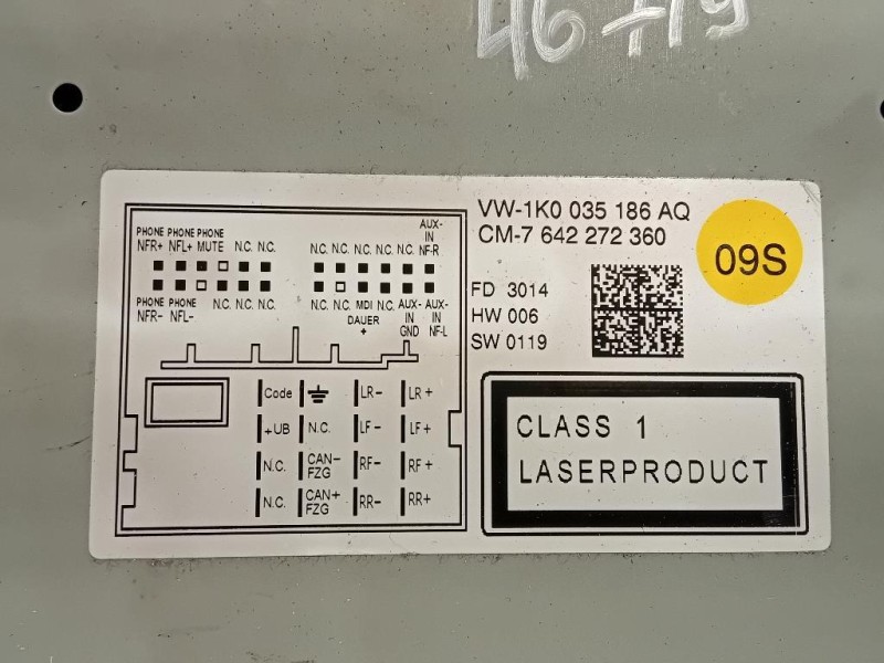 Unità Autoradio 1K0 035 186 AQ Volkswagen Passat VI Variant 2011