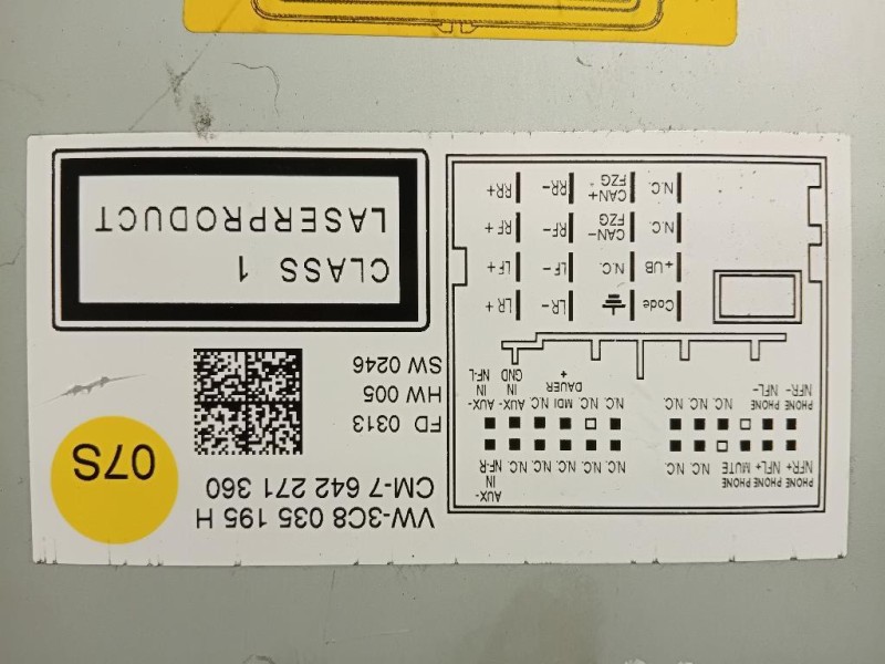 Unità Autoradio 3C8 035 195 Volkswagen Tiguan I 2011