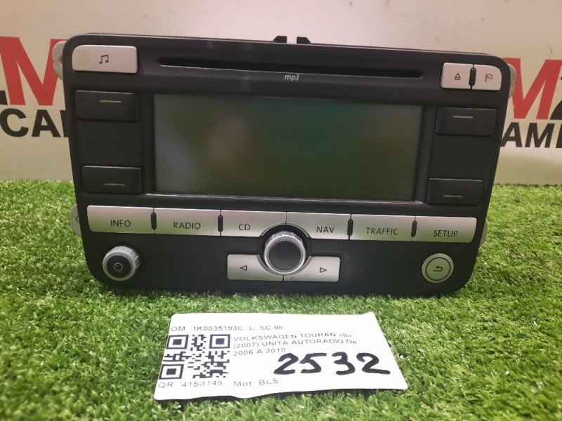 Unità Autoradio 1K0035193C Volkswagen Touran II 2007