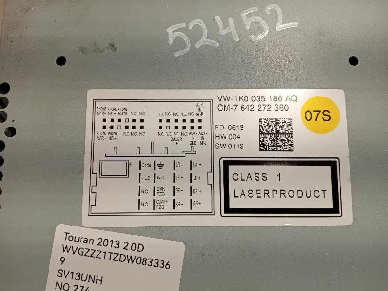 Unità Autoradio 1K0035186AQ Volkswagen Touran III 2010