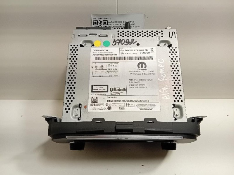 Unita DI Comando Multimediale 01561046470 Alfa Romeo Giulietta 2013