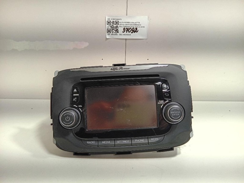 Unita DI Comando Multimediale 01561046470 Alfa Romeo Giulietta 2013