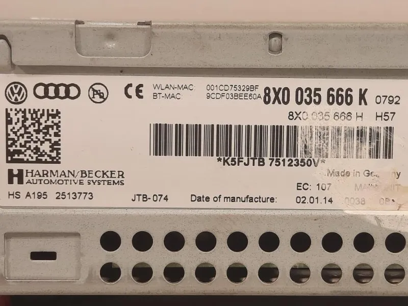 Unita DI Comando Multimediale 8X0 035 666 K Audi A1 8XA Sportback 2012