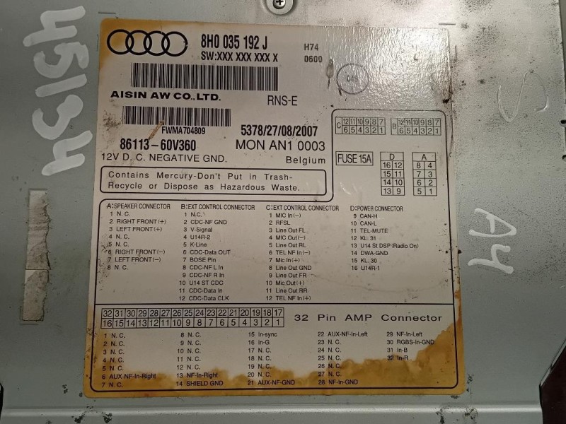Unita DI Comando Multimediale 8H0 035 192 J Audi A4 8ED Avant 2005