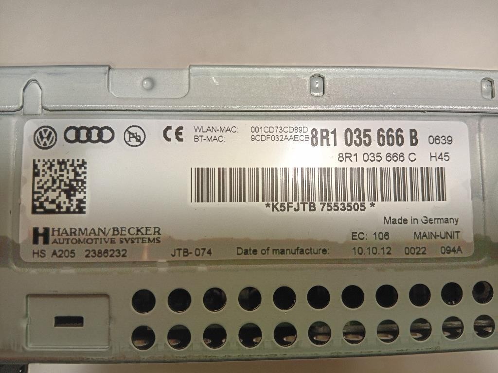 Unita DI Comando Multimediale 8R1035666B Audi Q5 8RB 2012