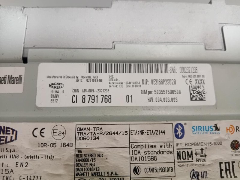 Unita DI Comando Multimediale 8791768 Bmw Serie 3 F31 Touring 2012