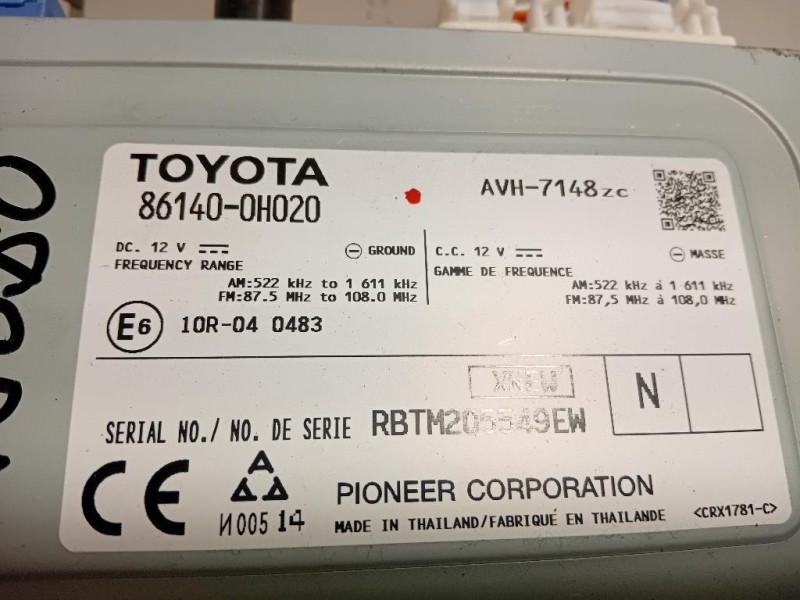 Unita DI Comando Multimediale 86170-0H020 Citroen C1 II 2014