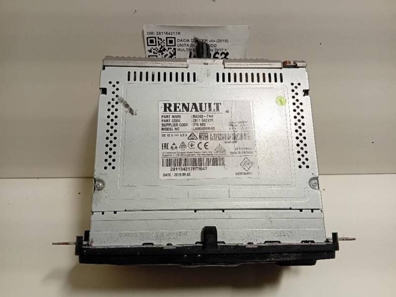 Unita DI Comando Multimediale 281154217R Dacia Duster II 2018